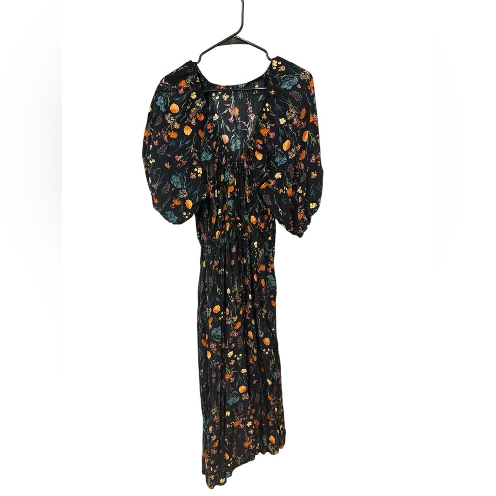 A New Day Orange Yellow Puff Sleeve Sundress - Picture 2 of 2